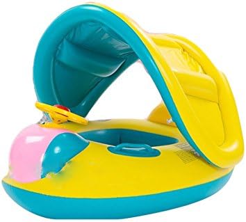 Inflatable Toddler Baby Swim Ring Float Seat Swimming Pool Seat Canopy thicken