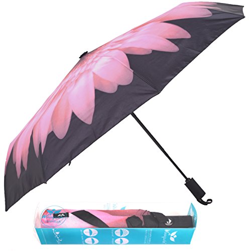 Woogwin Umbrella, Compact Rain Umbrella Windproof for Women Automatic Open/close Durability Travel Umbrella