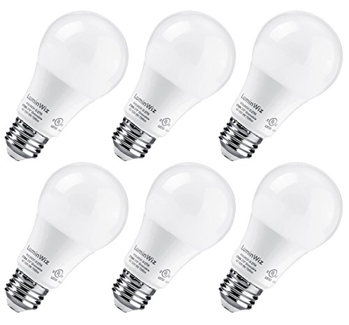 A19 LED Bulb, LuminWiz 9W 2700K 700lm Dimmable UL-Listed LED Light Bulbs 60W Equivalent,E26 Base,Energy Star,Warm White, 6-Pack