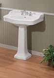 Cheviot 350W22-8 White Antique Pedestal Lavatory with 8 Faucet Centers from the Antique Collection