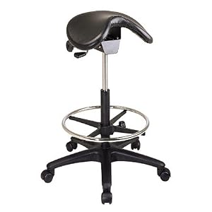 Backless Stool, Saddle Seat, 22 1 2x22 1 2x25 35, Black (OSPST205) Category: Stools by Office Star