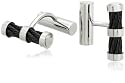 Stainless Steel Cuff Link w/ Black Cable Detail
