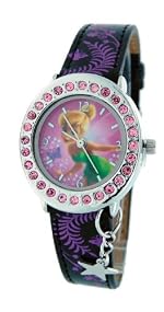 Disney Fairies Tinkerbell Black Strap Watch with " STAR CHARM" #41456