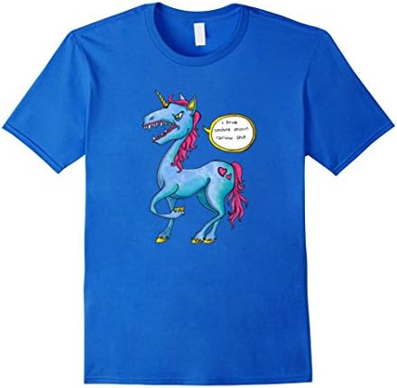 Men's Unicorn Shirt- I love sunshine unicorn rainbow- Funny shirt Medium Royal Blue