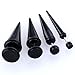 PiercingJ 8pc Acrylic Ear Taper Kit Black Fake Cheater Earrings Plug Tunnel Mixe...