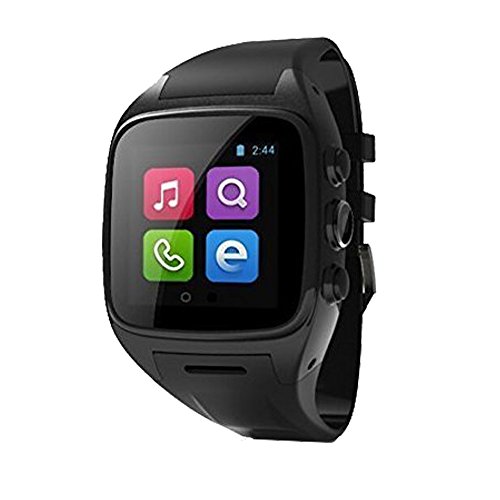 PowerLead Sw3 PL-M7 Newest Smart Watch Phone Android 4.2.2 OS Dual-core CPU 3G/GSM/WCDMA 1.54 Inch IPS Capacitive Screen Sports Pedometer Smartwatches Heart Rate Monitor GPS Waterproof 5.0 MP Camera BluetoothWatch phone(Black)