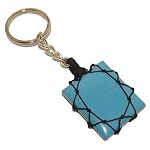 Turquoise Keychain 01 Rectangle Blue Stone Crystal Healing Key Ring 3.5
