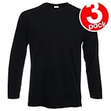 3 Pack - Long Sleeve Fruit of the Loom T-Shirt - 3 Pack