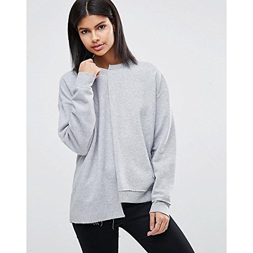 エイソス アウター パーカ＆スウェット ASOS Sweatshirt With Frankenstein Panels Greymarl [並行輸入品]