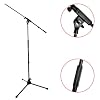Microphone Stand Boom with FREE Mic Clip - HEAVY DUTY Steel Construction + 1 Year Guarantee!