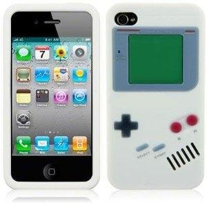White Gameboy Style Silicone Skin Cace Cover For iPhone 4 4S