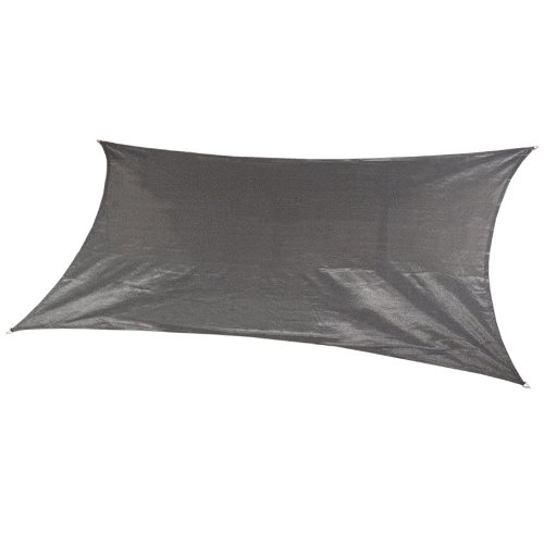 Coolaroo Custom Rectangle Shade Sail, Steel Grey, 9 by 14-Feet
