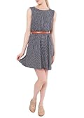 Printed Skater Dress With Keyhole Back - Polka S