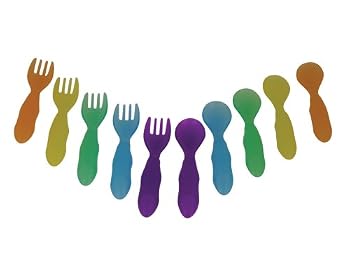 The First Years Take & Toss Toddler Fork And Spoon Flatware, Colors May Vary