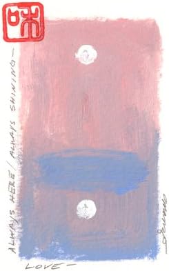Love Is a Giclee Print of an Original Painting By John Manzo, Showing a Zen Style Seascape with Reflecting Moon, 4 X 6 Inches