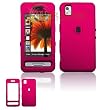 Solid Rose Pink Rubber Feel Snap-On Cover Hard Case Cell Phone Protector for Samsung Finesse R810