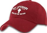 Kerusso Christian Unisex Adult Red Cap Hat My Lifeguard Walks On Water