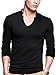 iLoveSIA Mens T-Shirts Casual Long Sleeves Base Shirt Slim V-Neck Undershirt