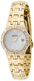 Pulsar Women's PXT704 Diamond Mother Of Pearl Gold-Tone Watch