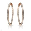 Hoops Earrings With 2.50ctw Genuine Clean Diamonds Crafted in 14K Rose Gold. Total item weight 12.0g