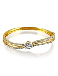 1.13 ct Diamond & Yellow Gold Wave Bangle