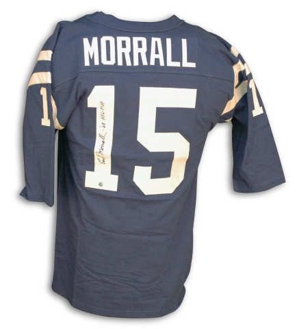 Autographed Earl Morrall Baltimore Colts Throwback Blue Jersey