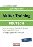 Produkt-Bild: Abitur-Training Deutsch - Niedersachsen: Arbeitsbuch mit Trainingsaufgaben und L&ouml;sungen: Trainingsaufgaben mit L&ouml;sungen