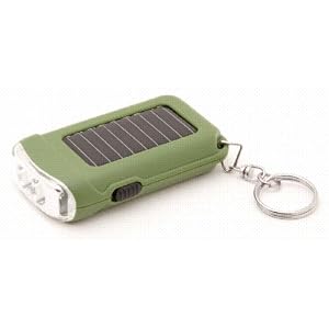 Solar-powered LED Flashlight with Keychain