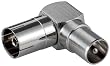 Adaptateur Tv/Sat coud� Fiche-F rapide m�le/femelle, m�tallique