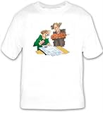 T-shirt with man, official, human, body, stamping, individuals, individual, persons, cat, humans, holding, people, person
