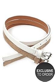 2 Pack Square Buckle Skinny Belts