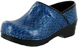 SANITA CLOGS Womens Shoes Original Professional Ariel Embossed Patent Leather Snake Blue
