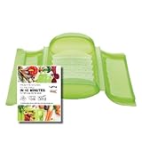 Lekue 3-4 Person Steam Case With Draining Tray and Bonus 10 Minute Cookbook, Green