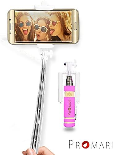 Promari Selfie Stick, The Best Mini Monopod Easy To Use Pocket Size For iPhone 6s, 6, 5s, 5 and Andriod Smartphones - Take Your Selfy Everywhere You Go! (Pink)