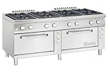 Produkt-Bild: Bartscher 2952281 8 Flammen Gasherd mit 2 Elektroback&ouml;fen 2/1 GN Serie 900