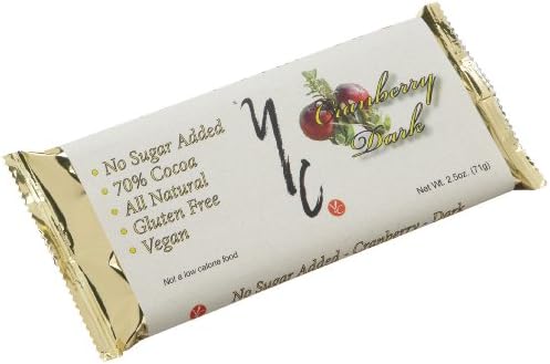 YC Chocolate (70% Cocoa) Cranberry Dark, 2.5-Ounce Bars (Pack of 8)