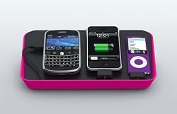 Bluelounge Design Refresh - Personal Charging Valet, Charges Up to 3 Different Units, Fresh Pink