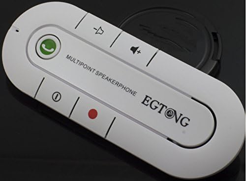 Kowellshine KB-122 Bluetooth Speakerphone Portable Multipoint Wireless Hands-Free Bluetooth Sun Visor In-Car Speakerphone Car Kit for IPhone, iPad , and Any Bluetooth Smartphone-iPhone, Android,Blackberry(with Kowellshine label)--White