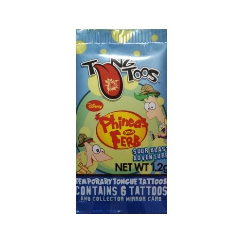 Phineas and Ferb Sour Blast Adventure Temporary Tongue Tattoos Novelty
