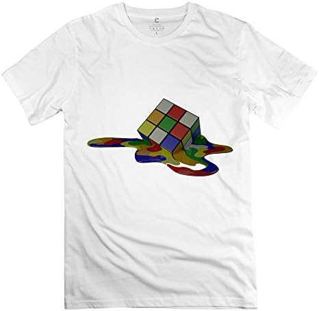 Serlina Men's Big Bang Theory Rubik Cube Sheldon Cotton O Neck Short Sleeve T-Shirt Tee White S
