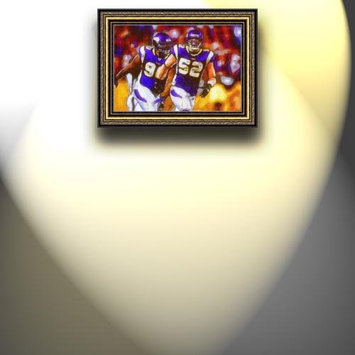 Completely Handpainted American Football Sport Painting, Custom Order FL9818, Oil on Canvas, with Option to Paint Jerry, Brett & Co. from Any Other Favorite Photograph or Picture, Unframed, Size 26'' x 38