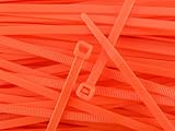8 Inch Fluorescent Orange Standard Nylon Cable Tie 100pk