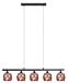 Eglo 28807A Sabana 5 Light Pendant Light Fixture, Antique-Brown