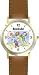 Children Playing Basketball Basketball Theme - WATCHBUDDY  DELUXE TWO-TONE THEME WATCH - Arabic Numbers - Brown Leather Strap-Children's Size-Small ( Boy's Size & Girl's Size )