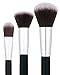 JPNK Synthetic Makeup Brush Set Cosmetics Foundation Blending Blush Eyeliner Face Powder Brush Makeup Brush Kit (12pcs, Silver Black)