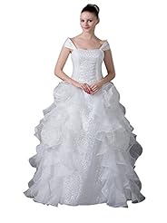 Floral Print Floor Length Organza Sequined Off the Shoulder  Dress