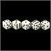 Koplow Set of 5 Loaded Dice 1-4-5 & 2-3-6, Opaque White with Black pips