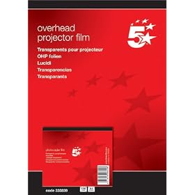 5 Star OHP Film Plain Copier 100 Micron Unbacked [Pack of 100]