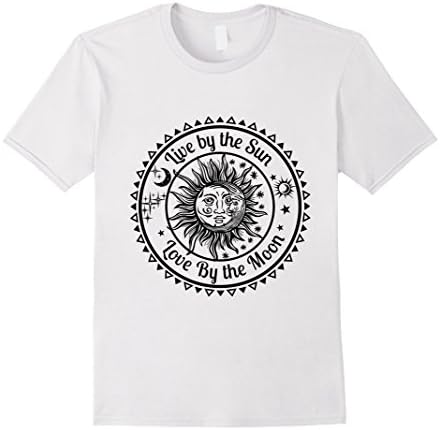 Men's Live By The Sun Love By The Moon Tshirt Medium White