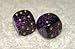 Rare Vintage Mini Purple Speckled French Bakelite Dice Pair